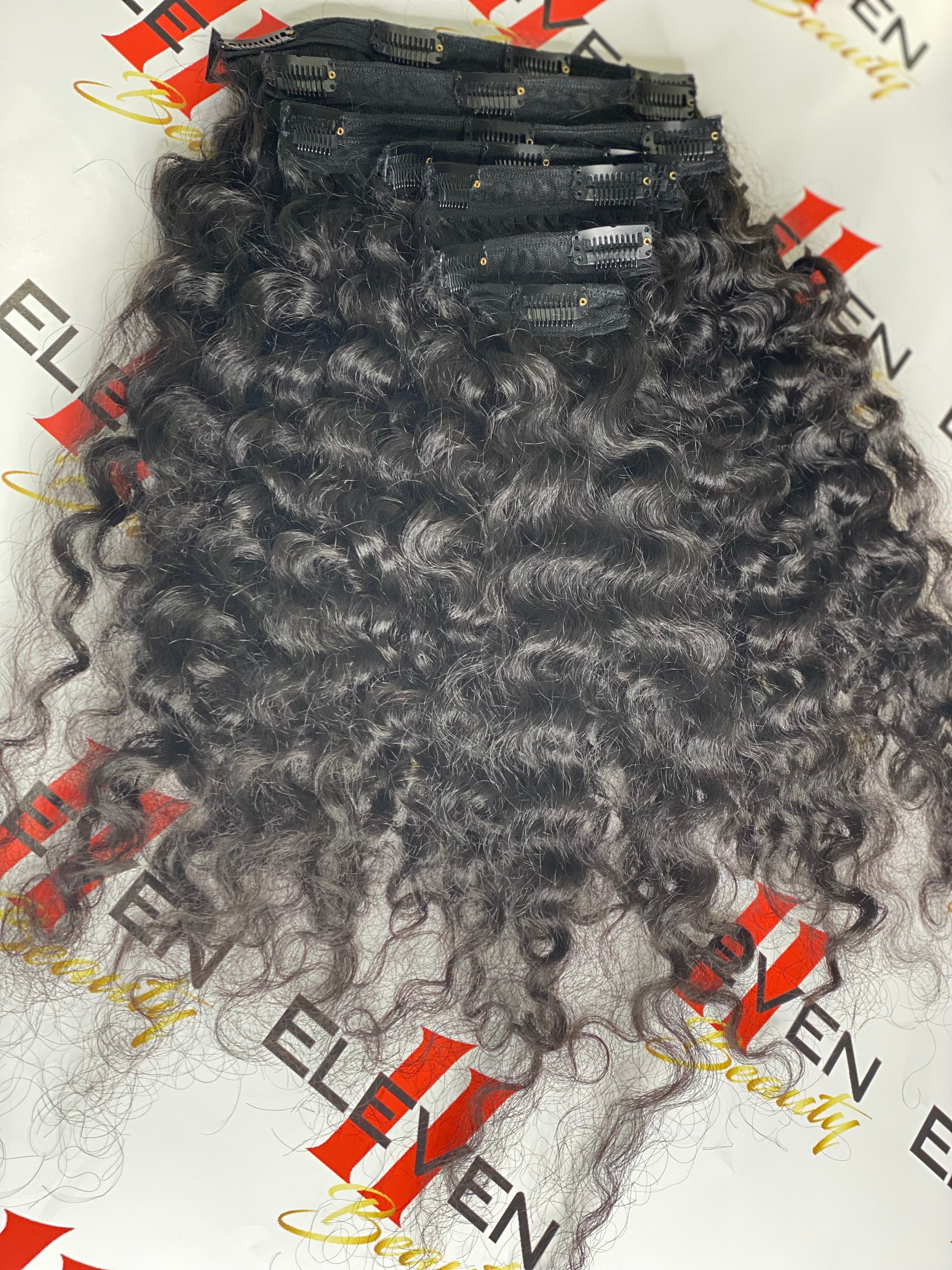 RAW VIETNAMESE CURLY CLIP IN EXTENSIONS (200 Grams) (Custom Order)